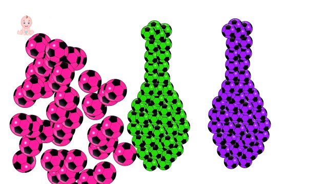 Colors for Children to Learn with Soccer Balls Balloons Popping Baby Bottles for Kids Learn Colors