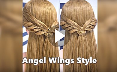 Hair Style Tutorial - Angel Wings Half Updo - Step By Step EasyTo Follow