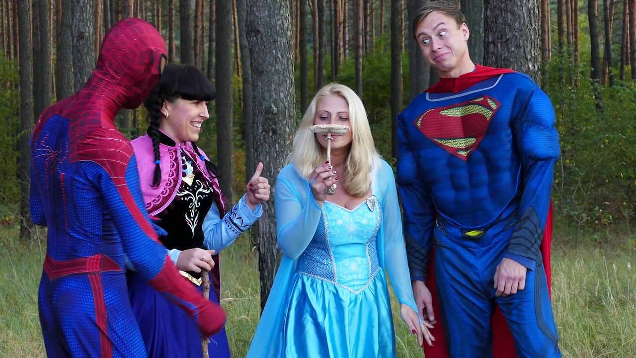Joker took the baby snowman! Superheroes WINTER PRANK video in real life with Frozen Anna & Deadpool