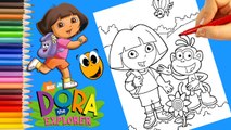 Coloring Dora The Explorer & Boots Coloring Book desenhos para colorir Crayola Markers kokicute KOKI