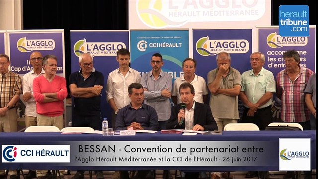 BESSAN - CONVENTION DE PARTENARIAT ENTRE L'AGGLO HERAULT MEDITERRANEE ET LA CCI DE L'HERAULT 26 JUIN 2017