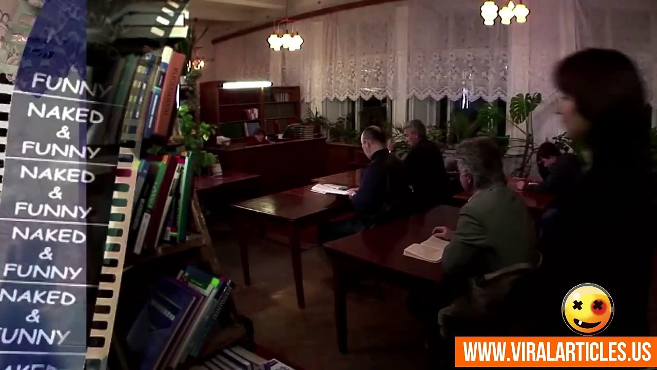 Stiptease In The Library - Naked and Funny Prank