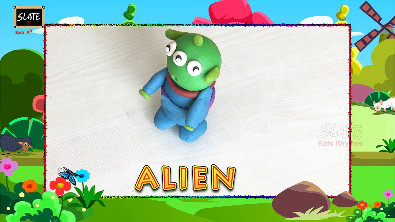 Colorful Play Dough Funny Green Monster Alien Making - DIY | Play Doh Alien | Slate Kids