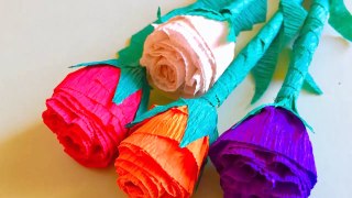 Crepe Paper Rose flowers bunch-arts and crafts-crepe paper flower bouquet