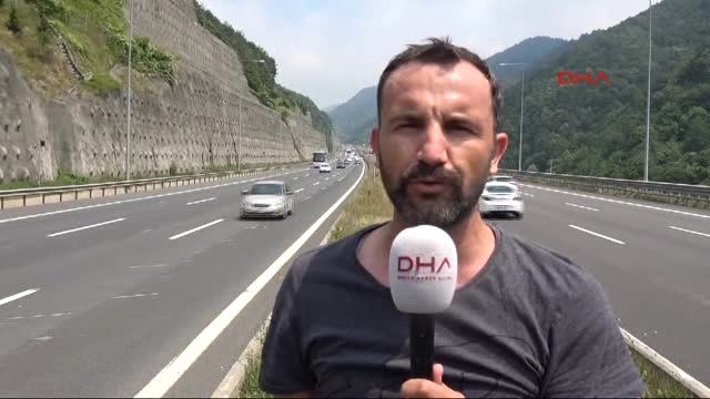 Bolu - Dönüş Yolunda Tem Otoyolu'nun Bolu Dağı Tüneli Geçişi