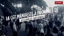 La CGT manifeste à proximité de l'Assemblée nationale