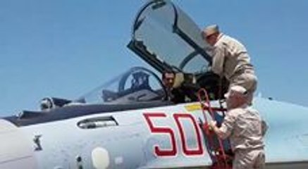 Assad Sits in Jet During Tour of Khmeimim Air Base