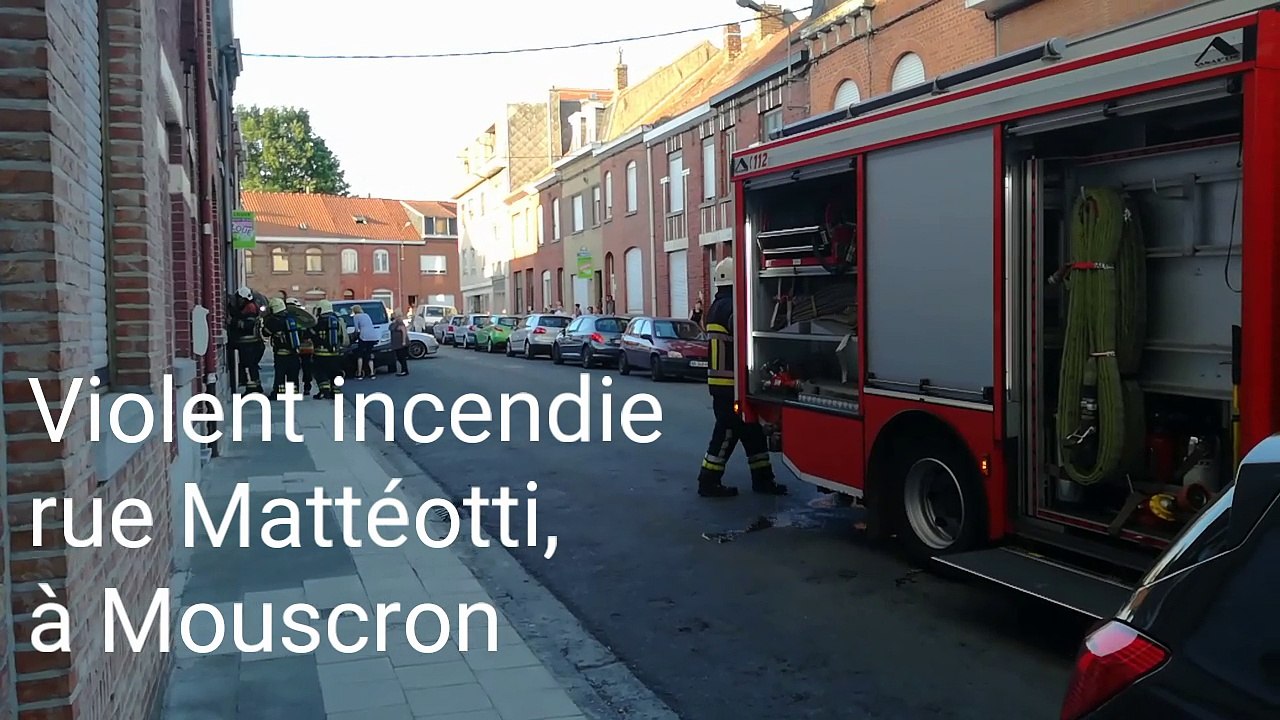 Incendie dans la rue Mattéotti, à Mouscron