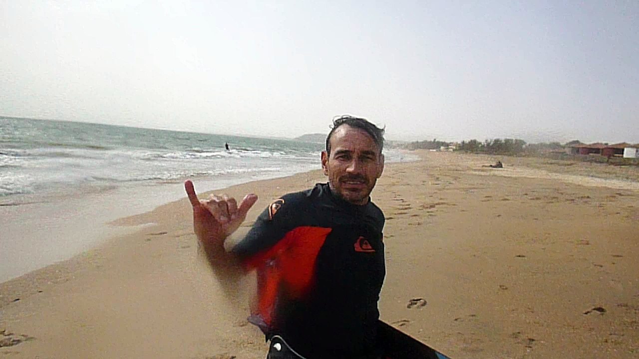 Premières impressions kitesurf de Jean en solo - Guéréo Sénégal - 24 juin 2017