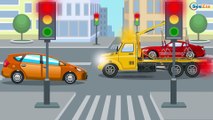 Carros de Carreras es Rojo y El Coche de Policía infantiles - Caricatura de Carritos Para Niños