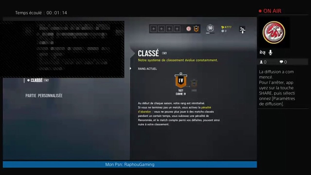 Diffusion PS4 en direct de RaphouGaming