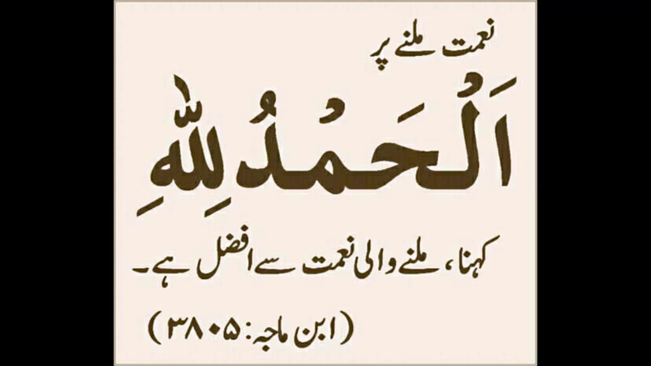 شکر ادا کرو اللہ کا الحمدللہ پڑھتے رھو