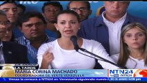 Líder opositora venezolana Maria Corina Machado responsabilizó al régimen de Nicolás Maduro por muertes de jóvenes manif