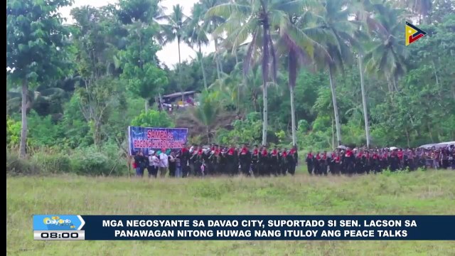 Mga negosyante sa Davao City, suportado si Sen. Lacson sa panawagan nitong huwag nang ituloy ang peace talks