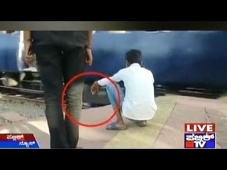 Man Sleeps Between Train Railway Track ! Viral Video !