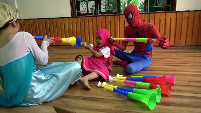 Mashas Trumpets were Crushed Under Car of Crazy Joker w/ Frozen Elsa, Spiderman | Funny M