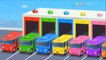 Y autobuses colores colores compilación para garaje Niños aprendizaje juguete con Color de color 3d |