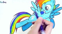 Arte libro para colorear tablero para Niños poco mi páginas poni arco iris juguete vídeo Mlp |