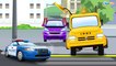 Police Car Helps Little Pink Car with Tow Truck - Real Race Cop Cars Cartoon for Kids