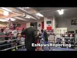 badou jack working mitts at the mayweather boxing club EsNews Boxing