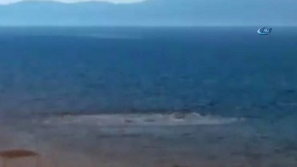 Denizde Korkutan Görüntü...ayvacık Sahilinde Denizden Gaz Çıkışı Böyle Görüntülendi