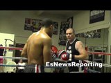 mayweather boxing club CORTEZ BEY showing top skills on mitts EsNews Boxing
