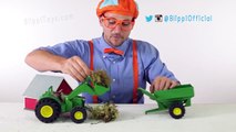 Tractors for Chilppi Toys - TRACTOR SONG _ Blippi Toys