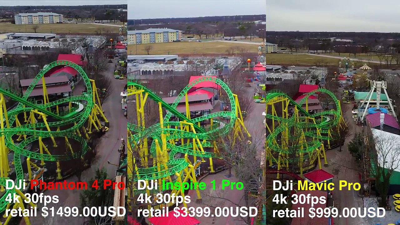 DJi Phantom 4 Pro+ vs. Inspire Pro vs. Mavic Pro in 4K