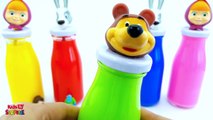 Masha and the Bear Learn Colors Bottles Finger Family Nursery Rhymes Surprise Toys Donald
