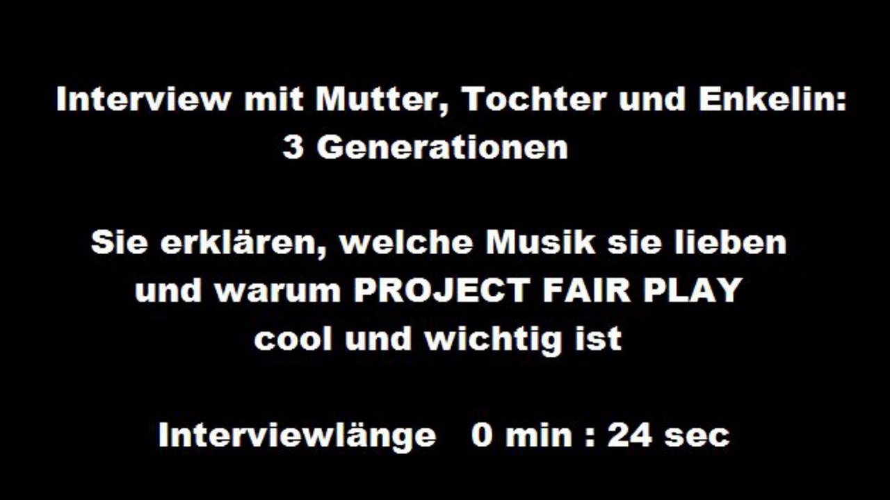 3 Generationen reden über Musik und das Project Fair Play