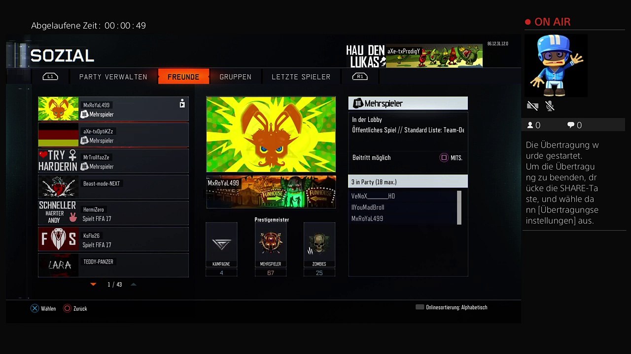 PS4-Live-Übertragung von aXe-txProdigY