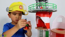 Пожарник весело Маяк Нептун Набор для игр Сэм Игрушки распаковка с wallaby ckn