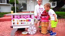 GIANT ICE CREAM & COLORED CANDY CHALLENGE Family Fun Kids Pretend Play Food