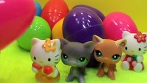 Hello Kitty Pet Shop stanchions eggs with surprise toys open Pet Shop LPS Hasbro Hello Kit