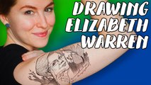 Drawing Elizabeth Warren, Photoshop Tattoo // Rad Art with Beth Be Rad | Snarled