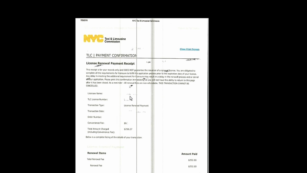 TLC payment and update information