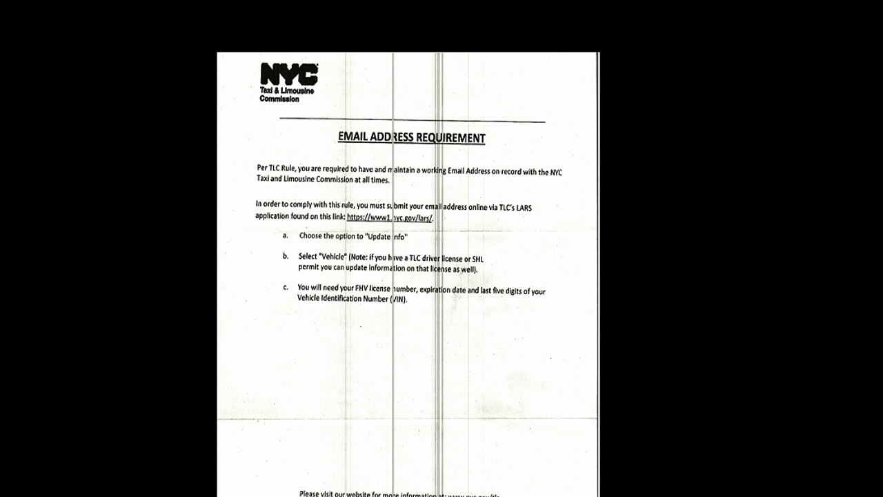 TLC email requirement