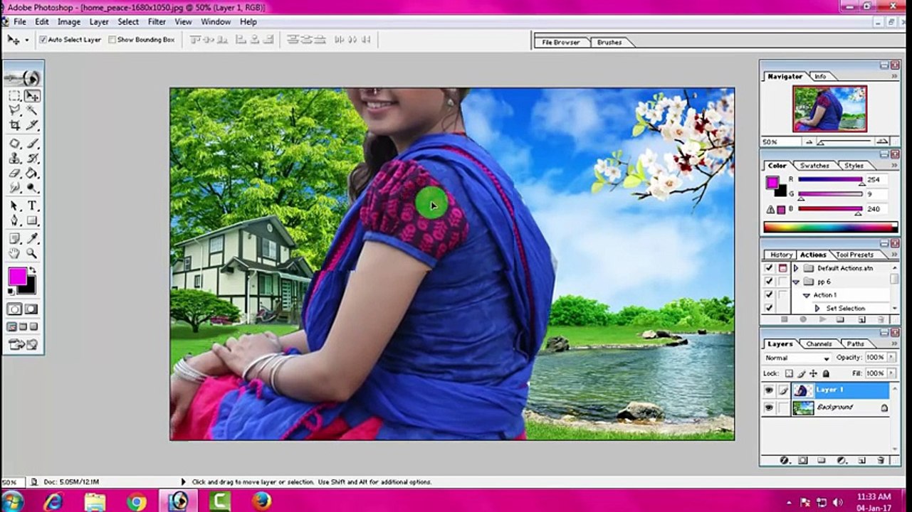 how to change background adobe photoshop 7.0 in urdu