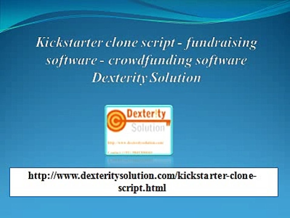 Kickstarter clone script - fundraising software (Dexterity Solution)