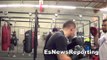 Egidijus Kavaliauskas working mitts EsNews Boxing