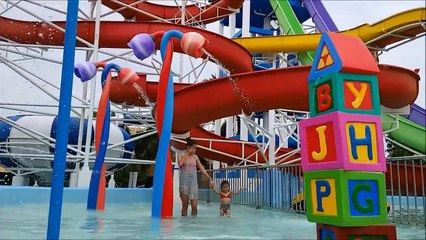 Water Park Fun at WaterWorld with Slides for Kids and Family - Donna The Explorer