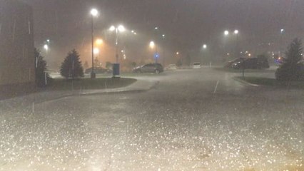 Hail Pummels Parking Lot in Omaha