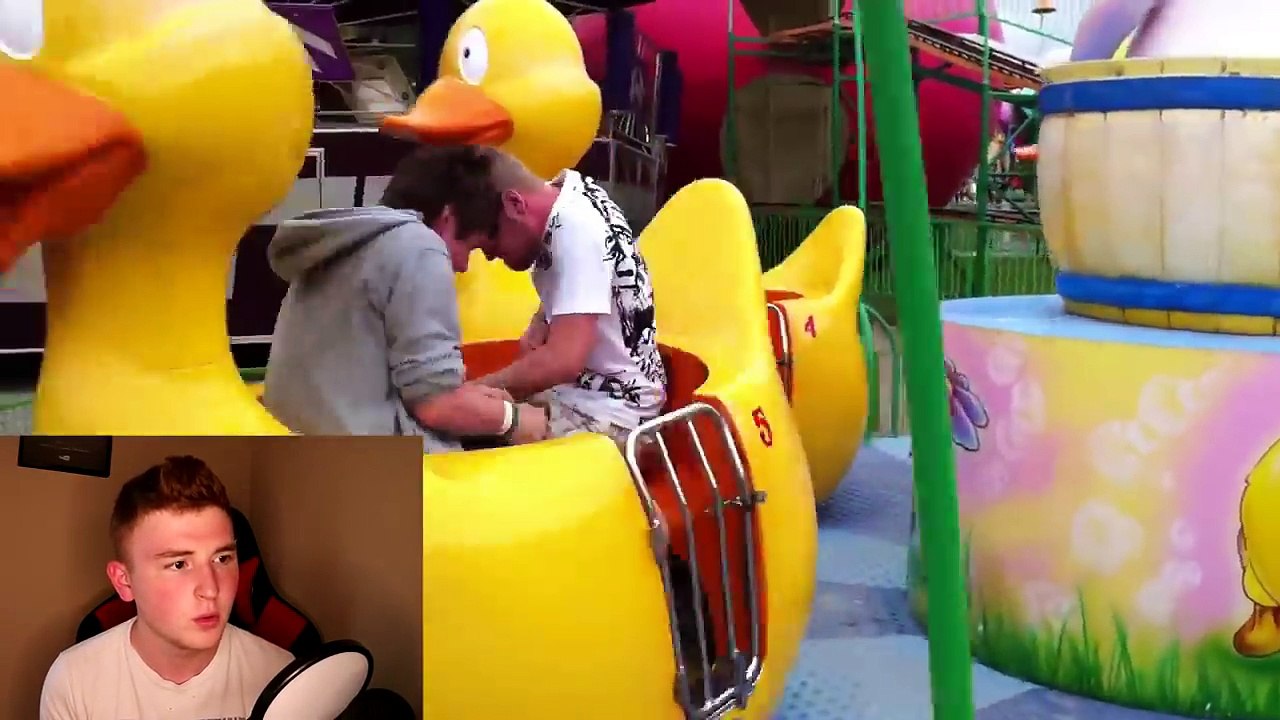 guy falls off fast roller coaster..
