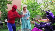 Frozen Elsa UGLY FACE Spiderman Hulk Fun w/ Doctor Maleficent Superhero in real life IRL