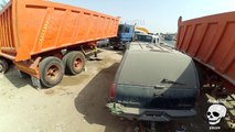 Abandoned cars in Dubai. Amazing cool car abandoned GMC and Mercedes-Benz.