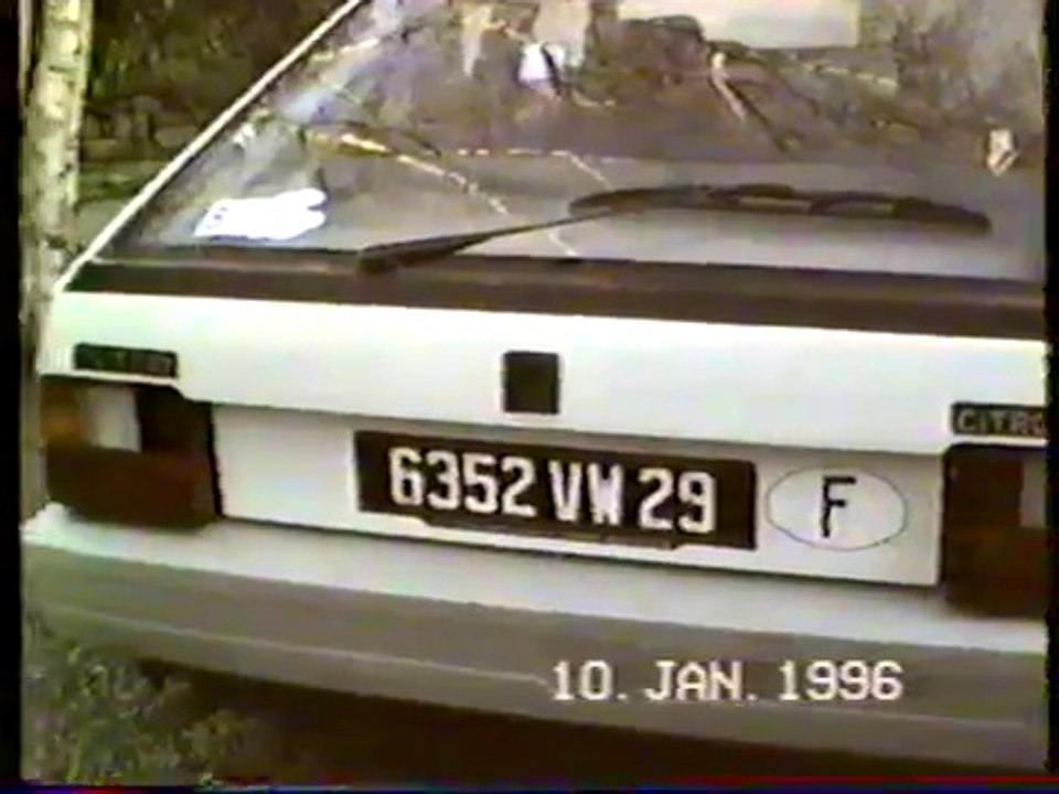 Bx citroen diesel annee 1989 filmé en 1996 avec vitres arriere electriques
