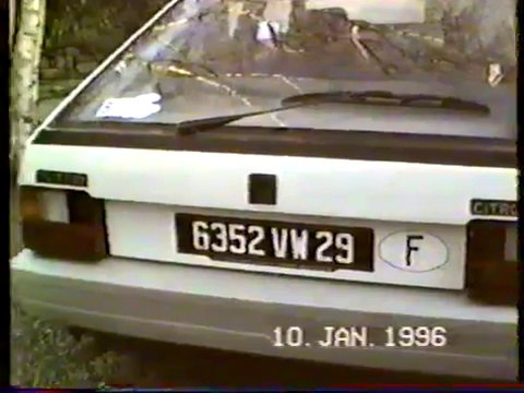 Bx citroen diesel annee 1989 filmé en 1996 avec vitres arriere electriques