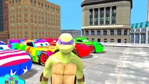Nursery Rhymes Teenage Mutant Ninja Turtles plays with their new fly Lightning McQueen car