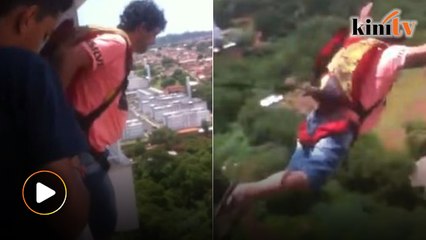 Man jumps off balcony in parachute he 'bought online'