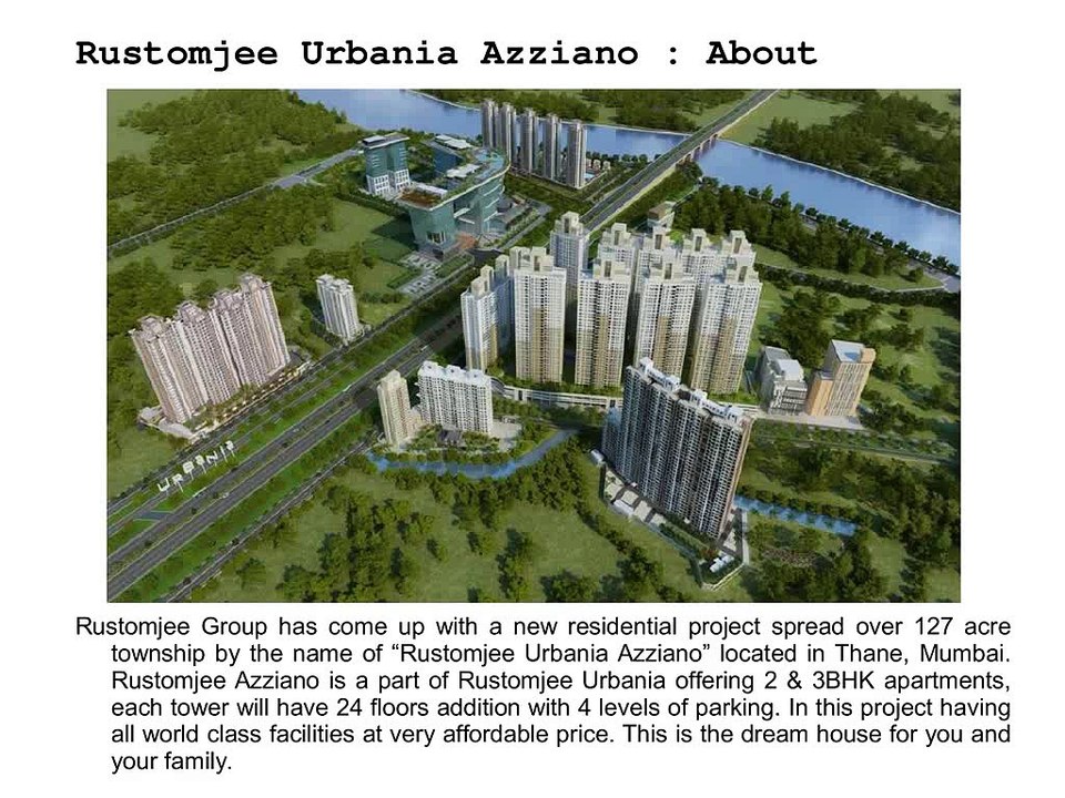 Rustomjee Urbania Azziano @ 9266633040 Mumbai